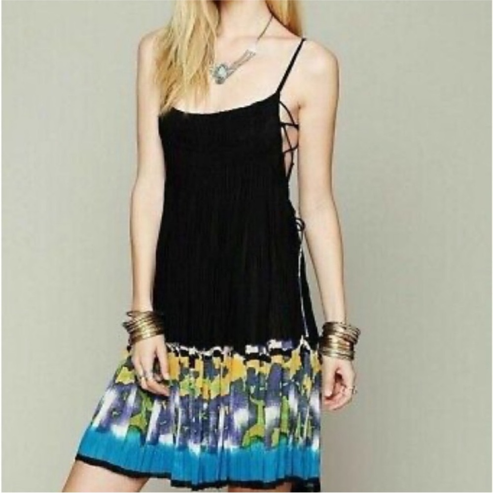 Free People One womans boho tie-dye baby doll mini dress size s